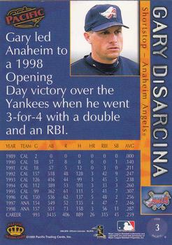 1999 Pacific #3 Gary DiSarcina Back