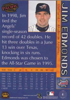 1999 Pacific #4 Jim Edmonds Back