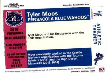2016 Grandstand Pensacola Blue Wahoos #NNO Tyler Moos Back