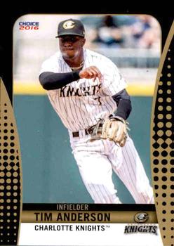 2016 Choice Charlotte Knights #01 Tim Anderson Front