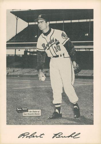 1953-57 Spic and Span Milwaukee Braves Photos 7x10 #NNO Robert Buhl Front
