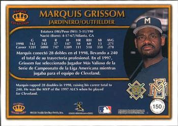 1999 Pacific Crown Collection #150 Marquis Grissom Back