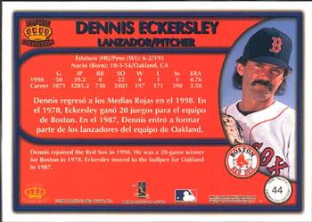 1999 Pacific Crown Collection #44 Dennis Eckersley Back