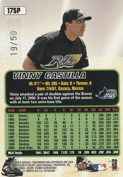 2001 Ultra - Platinum Medallion #175P Vinny Castilla  Back