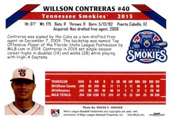 2015 Grandstand Tennessee Smokies #NNO Willson Contreras Back
