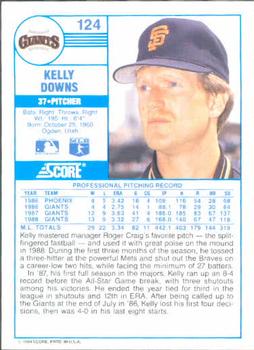 1989 Score #124 Kelly Downs Back