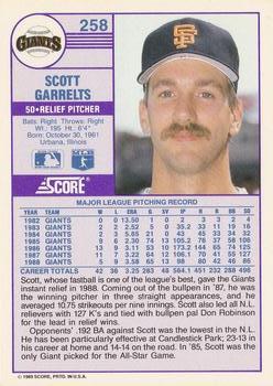 1989 Score #258 Scott Garrelts Back