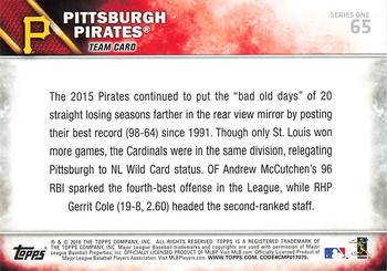 2016 Topps - All-Star Game #65 Pittsburgh Pirates Back