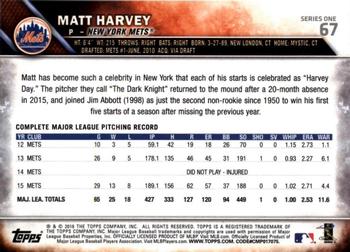 2016 Topps - All-Star Game #67 Matt Harvey Back