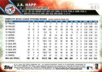 2016 Topps - All-Star Game #449 J.A. Happ Back