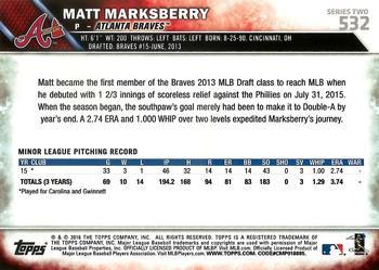 2016 Topps - All-Star Game #532 Matt Marksberry Back
