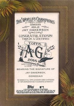 2016 Topps Allen & Ginter - Framed Mini Non-Baseball Autographs #AGA-JO Jay Oakerson Back