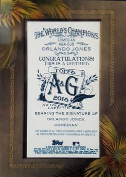 2016 Topps Allen & Ginter - Framed Mini Non-Baseball Autographs #AGA-OJO Orlando Jones Back