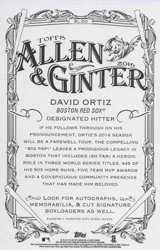 2016 Topps Allen & Ginter - Box Loaders #BL-DO David Ortiz Back