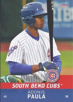 2016 Choice South Bend Cubs #20 Adonis Paula Front