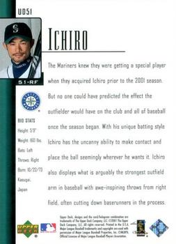 2001 Upper Deck Evolution - Ichiro Suzuki All-Star Game #UD51 Ichiro Back