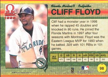 1999 Pacific Omega #98 Cliff Floyd Back