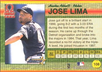1999 Pacific Omega #108 Jose Lima Back