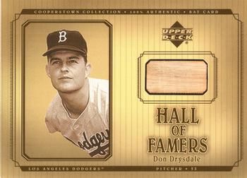 2001 Upper Deck Hall of Famers - Game-Used Bats #B-DD Don Drysdale  Front