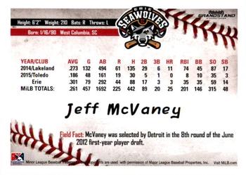 2016 Grandstand Erie SeaWolves #NNO Jeff McVaney Back