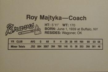 1989 Dubuque Atlanta Braves #NNO Roy Majtyka Back
