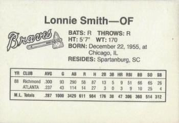 1989 Dubuque Atlanta Braves #NNO Lonnie Smith Back