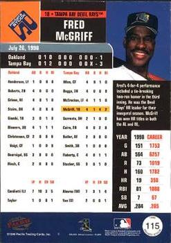 1999 Pacific Private Stock #115 Fred McGriff Back