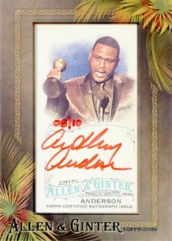2016 Topps Allen & Ginter - Framed Mini Non-Baseball Autographs Red Ink #AGA-AA Anthony Anderson Front