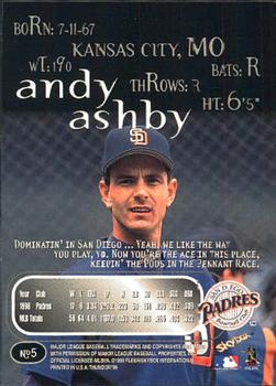 1999 SkyBox Thunder #5 Andy Ashby Back
