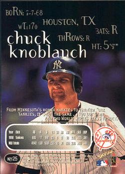 1999 SkyBox Thunder #25 Chuck Knoblauch Back