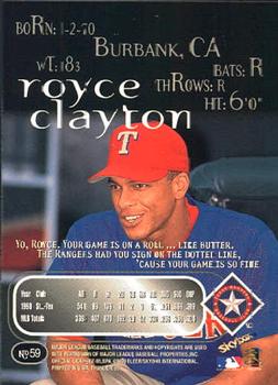 1999 SkyBox Thunder #59 Royce Clayton Back