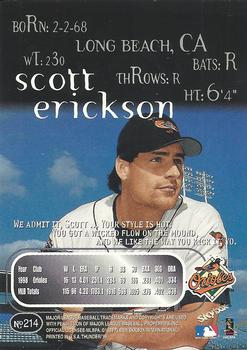 1999 SkyBox Thunder #214 Scott Erickson Back