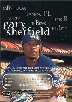 1999 SkyBox Thunder #251 Gary Sheffield Back