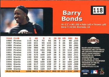 1999 Sports Illustrated #118 Barry Bonds Back