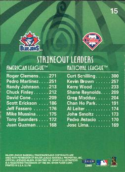 1999 Sports Illustrated #15 Strikeout Leaders (Roger Clemens / Curt Schilling) Back