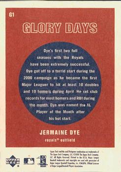 2001 Upper Deck Vintage - Glory Days #G1 Jermaine Dye  Back
