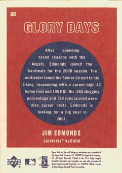 2001 Upper Deck Vintage - Glory Days #G6 Jim Edmonds  Back