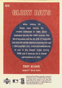2001 Upper Deck Vintage - Glory Days #G15 Troy Glaus  Back