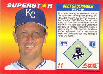 1992 Score 100 Superstars #11 Bret Saberhagen Back