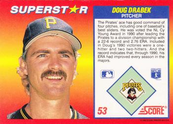 1992 Score 100 Superstars #53 Doug Drabek Back
