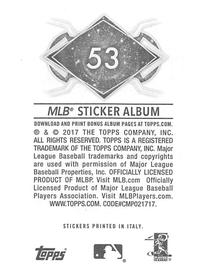 2017 Topps Stickers #53 Adam Lind Back