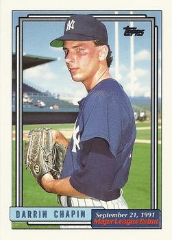 1992 Topps Major League Debut 1991 #33 Darrin Chapin Front