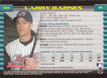 2002 Bowman - Gold #159 Larry Barnes  Back