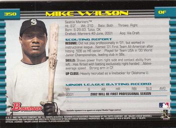 2002 Bowman - Gold #350 Mike Wilson  Back