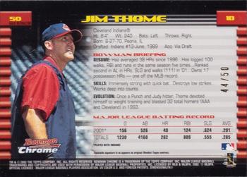 2002 Bowman Chrome - Gold Refractors #50 Jim Thome  Back