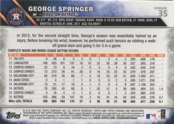 2016 Topps Chrome - Sepia Refractor #35 George Springer Back