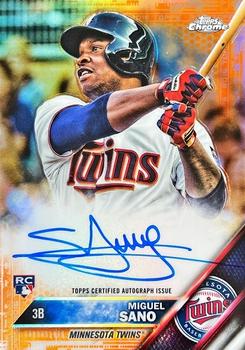 2016 Topps Chrome - Rookie Autographs Orange Refractor #RA-MS Miguel Sano Front