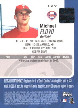2002 Bowman's Best - Blue #127 Michael Floyd Back