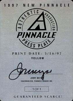 1997 New Pinnacle - Press Plates Front Yellow #142 Mark McGwire Back