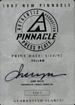 1997 New Pinnacle - Press Plates Front Yellow #188 Mark McGwire Back
